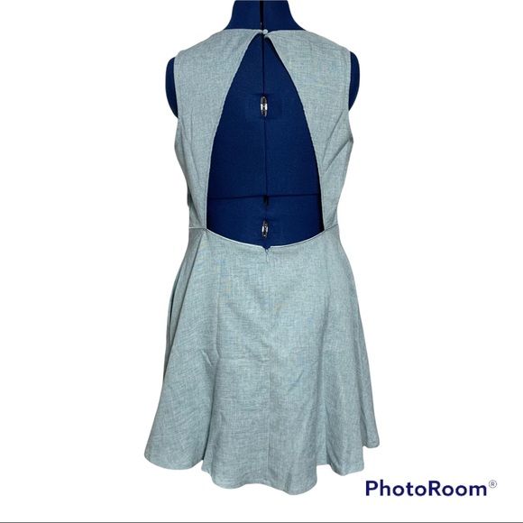 Lulus Winsome Mint Blue Backless Skater Dress - Picture 4 of 7
